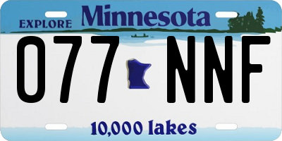 MN license plate 077NNF
