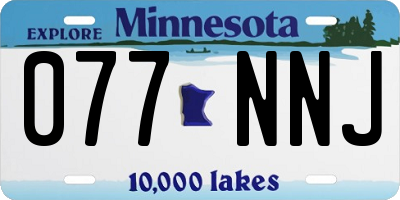 MN license plate 077NNJ