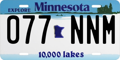 MN license plate 077NNM