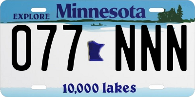 MN license plate 077NNN