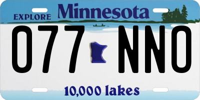 MN license plate 077NNO
