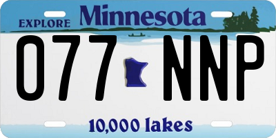 MN license plate 077NNP
