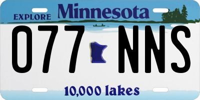 MN license plate 077NNS
