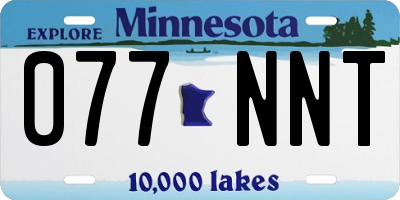 MN license plate 077NNT