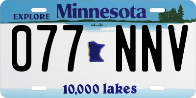 MN license plate 077NNV