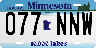 MN license plate 077NNW