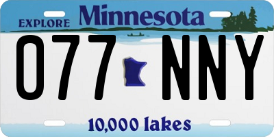 MN license plate 077NNY