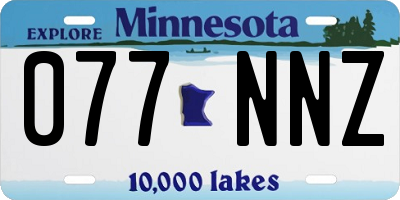 MN license plate 077NNZ