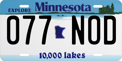 MN license plate 077NOD