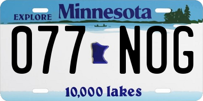 MN license plate 077NOG