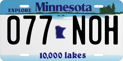 MN license plate 077NOH