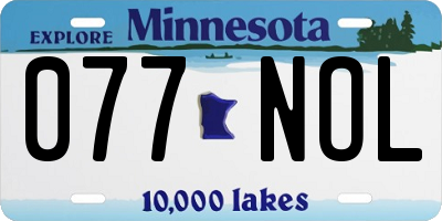 MN license plate 077NOL