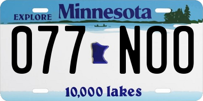 MN license plate 077NOO