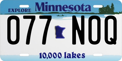 MN license plate 077NOQ