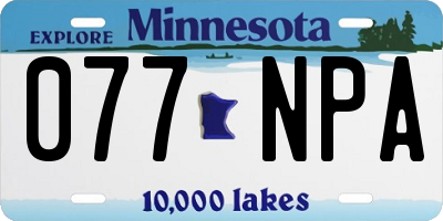 MN license plate 077NPA