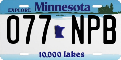 MN license plate 077NPB