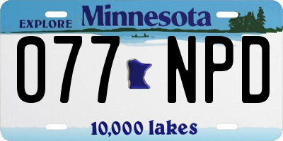 MN license plate 077NPD