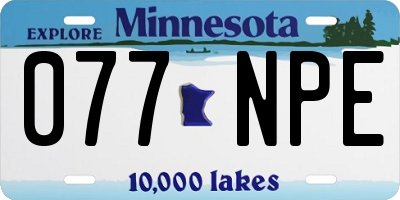 MN license plate 077NPE