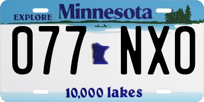 MN license plate 077NXO