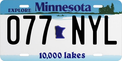 MN license plate 077NYL