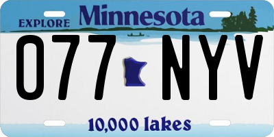 MN license plate 077NYV
