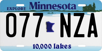 MN license plate 077NZA