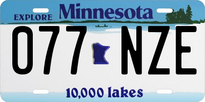 MN license plate 077NZE