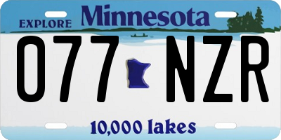 MN license plate 077NZR