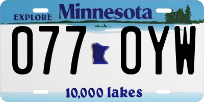 MN license plate 077OYW