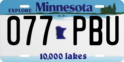 MN license plate 077PBU