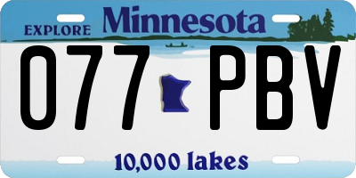 MN license plate 077PBV