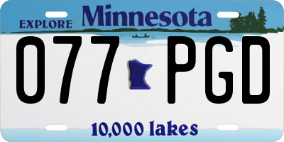 MN license plate 077PGD