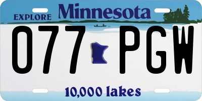 MN license plate 077PGW