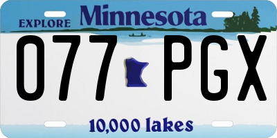 MN license plate 077PGX