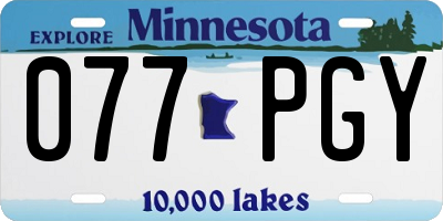 MN license plate 077PGY