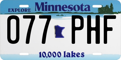 MN license plate 077PHF