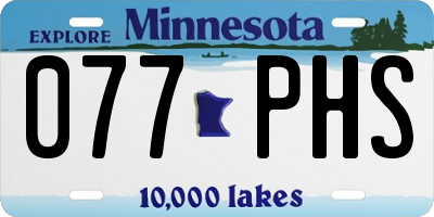 MN license plate 077PHS
