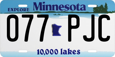 MN license plate 077PJC