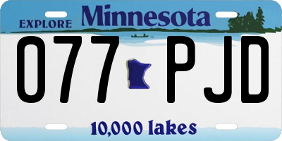 MN license plate 077PJD