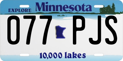 MN license plate 077PJS