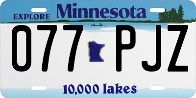 MN license plate 077PJZ