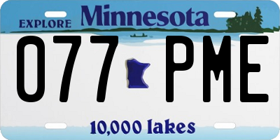 MN license plate 077PME