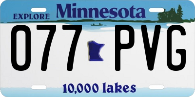 MN license plate 077PVG
