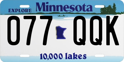 MN license plate 077QQK