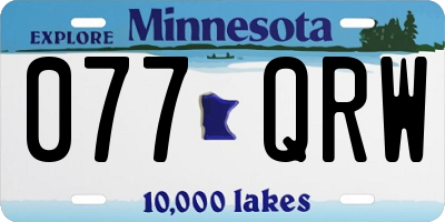 MN license plate 077QRW