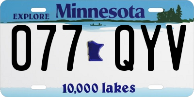 MN license plate 077QYV