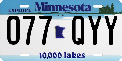 MN license plate 077QYY