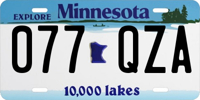 MN license plate 077QZA