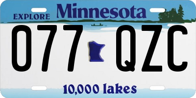 MN license plate 077QZC