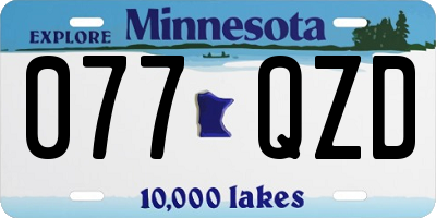 MN license plate 077QZD